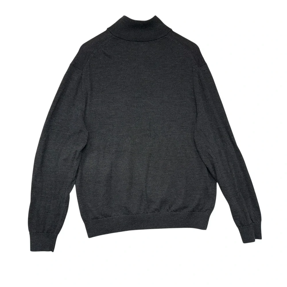 Banana‎ Republic Men's Charcoal Gray 100% Merino Wool 1/4 Zip Sweater XL